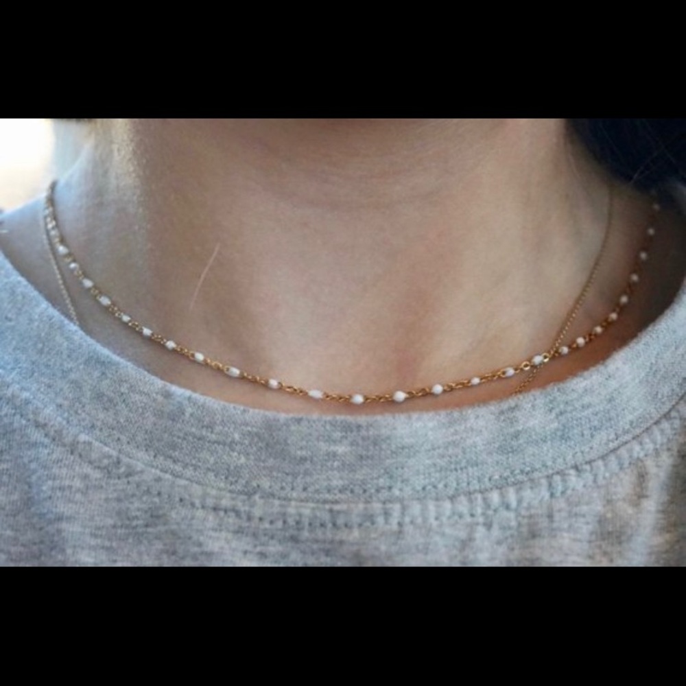 Gold and White Choker